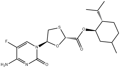 Acido (2R,5S)-5-(4-ammino-5-fluoro-2-osso-1(2H)-pirimidinil)-1,3-ossatiolan-2-carbossilico, (1R,2S,5R)-5- metil-2-(1-metiletil)cicloesil estere