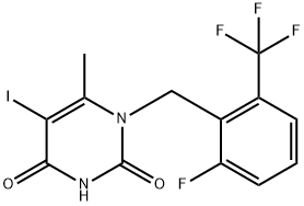 1-[2-fluoro-6-(trifluorometil)benzil]-5-iodo-6-metilpirimidina-2,4(1H,3H)-dione
