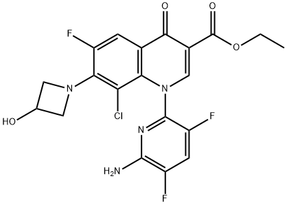 1-(6-ammino-3,5-difluoro-2-piridinil)-8-cloro-6-fluoro-1,4-diidro-7-(3-idrossi-1-azetidinil)-4-osso-3- estere etilico dell'acido chinolincarbossilico
