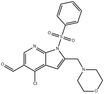 1H-pirrolo[2,3-b]piridina-5-carbossaldeide, 4-cloro-2-(4-morfolinilmetil)-1-(fenilsolfonil)-