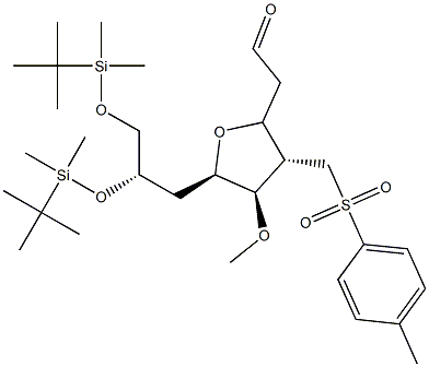 2-((2S,3S,4R,5R)-5-((S)-2,3-bis(terz-butildimetilsililossi)propil)-4-metossi-3-(tosilmetil)tetraidrofuran-2-il)acetaldeide