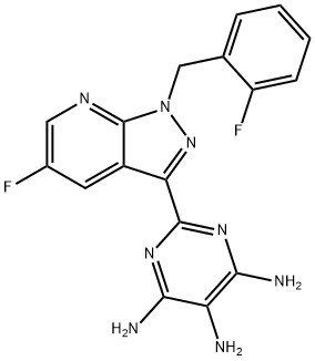 2-[5-fluoro-1-(2-fluorobenzil)-1H-pirazolo[3,4-b]piridin-3-il]pirimidina-4,5,6-triammina