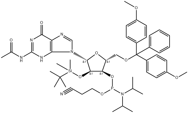 2'-O-[(tert-butil)dimetilsilil]-N-acetilguanosina-3'-(2-cianoetil-N,N-diisopropil)fosforamide