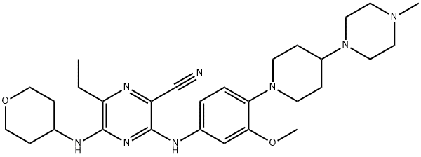 2-pirazinacarbonitrile, 6-etil-3-[[3-metossi-4-[4-(4-metil-1-piperazinil)-1-piperidinil]fenil]ammino]-5-[(tetraidro-2H-piran- 4-il)ammino]-