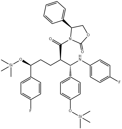 3-[(2R,5S)-5-(4-fluorofenil)-2-[(S)-[(4-fluorofenil(ammino)]][4-[trimetilsilil]-ossi]fenil]metil]-1- osso-5-[(trimetilsilili)-ossi]pentil]-4-fenil-(4S)-2-ossazolidinone