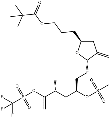 3-((2S,5S)-5-((3R,5R)-5-metil-3-((metilsolfonil)ossi)-6-(((trifluorometil)solfonil)ossi)ept-6-en-1- il)-4-metilentetraidrofuran-2-il)propil pivalato