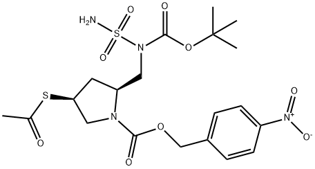 4-nitrobenzil (2S,4S)-4-acetiltio-2-[[N-butossicarbonil)ammino]metil]pirrolidin-1-solfamoil-N-(tert-carbossilato