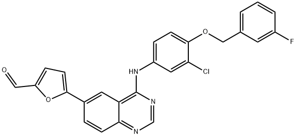 5-[4-((3-Cloro-4-((3-fluorobenzil)ossi)fenil)ammino)chinazolin-6-il]-2-furaldeide