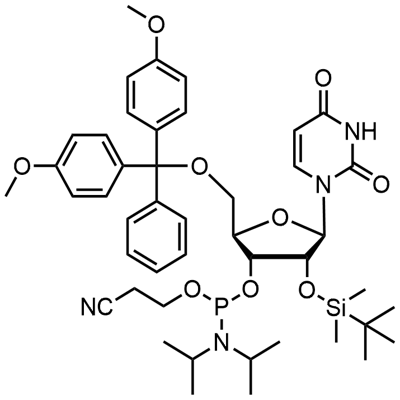 5'-O-(4,4-Dimetossitritil)-2'-O-[(tert-butil)dimetilsilil]uridina-3'-(2-cianoetil-N,N-diisopropil)fosforammidito