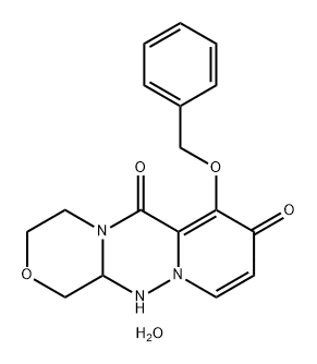 7-(benzilossi)-3,4,12,12a-tetraidro- 1H-[1,4]ossazino[3,4-c]pirido[2,1-f][1,2,4]triazina- 6, 8-dione, emiidrato