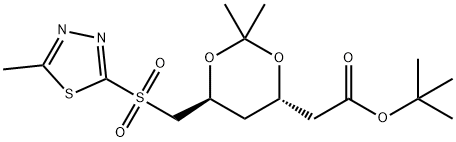 Acido D-eritro-esonico, 2,4,6-trideossi-3,5-O-(1-metiletilidene)-6-[(5-metil-1,3,4-tiadiazol-2-il)solfonil]- , 1,1-dimetiletil estere