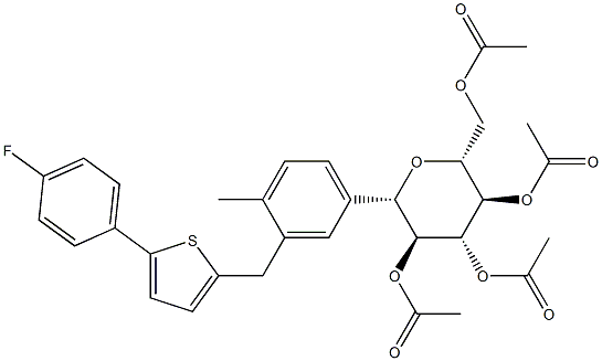 D-Glucitolo, 1,5-anidro-1-C-[3-[[5-(4-fluorofenil)-2-tienil]metil]-4-metilfenil]-, tetraacetato, (1S)- (9CI)