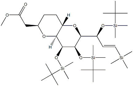 metil 2-((2R,4aS,6S,7R,8S,8aS)-7,8- bis((tert-butildimetilsilil)ossi)-6-((S,E)-1- ((tert-butildimetilsilil)ossi )-3- (trimetilsilil)allil)ottaidropirano [3,2- b]piran-2-il)acetato