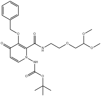 Estere 1,1-dimetiletile dell'acido N-[2-[[[2-(2,2-dimetossietossi)etil]ammino]carbonil]-4-osso-3-(fenilmetossi)-1(4H)-piridinil]-carbammico