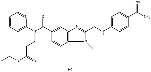 N-[[2-[[[4-(amminoiminometil)fenil]ammino]metil]-1-metil-1H-benzimidazol-5-il]carbonil]-N-(2-piridinil)-beta-alanina estere etilico cloridrato