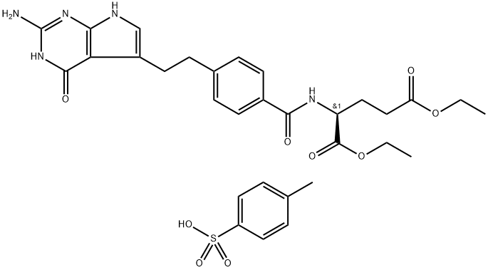 Acido N-[4-[2-(2-ammino-4,7-diidro-4-osso-3H-pirrolo[2,3-d]pirimidin-5-il)etil]benzoil]-L-glutammico 1, 5-dietil estere 4-metilbenzensolfonato