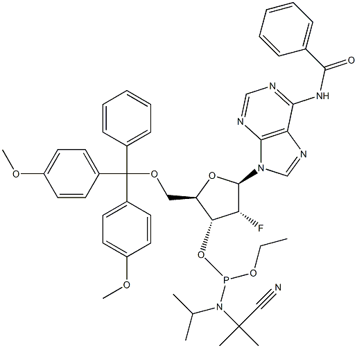 N-Benzoil-5'-O-[bis(4-metossifenil)fenilmetil]-2'-deossi-2'-fluoroadenosina 3'-[2-cianoetil N,N-bis(1-metiletil)fosforamide]