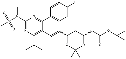 tert-butile 6-[(1E)-2-[4-(4-fluorofenil)-6-(1-metiletil)-2-[metil(metilsolfonil)ammino]-5-pirimidinil]etenil]-2,2- dimetil-1,3-diossano-4-acetato