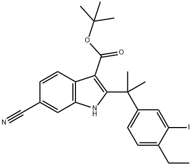 tert-butil 6-ciano-2-(2-(4-etil-3-iodofenil)propan-2-il)-1H-indolo-3-carbossilato